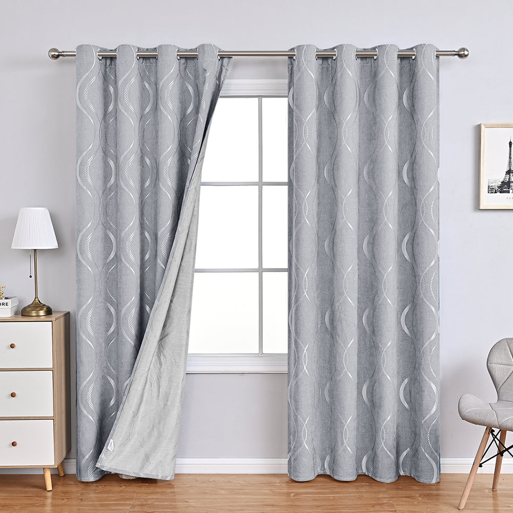 ElegantBloom | Modern Chenille Curtains
