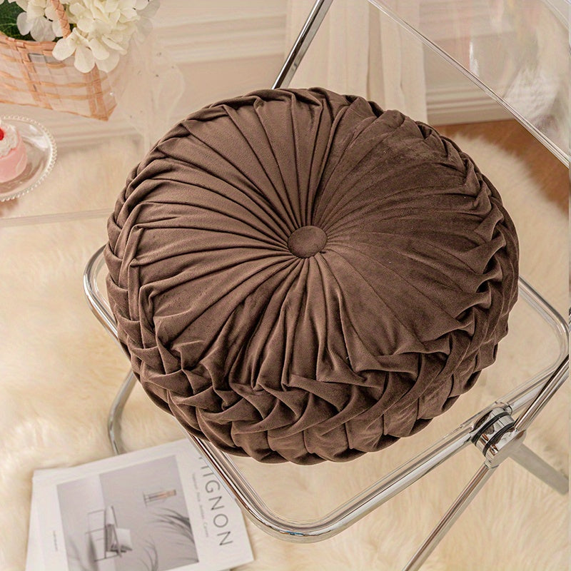 VelvetGlow | Plush Round Cushion to Enhance Your Space