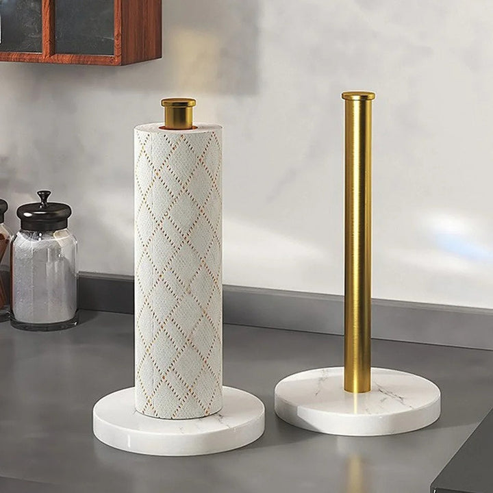Marble and Gold Kitchen Roll Holder - Stylish Design for Jumbo and Standard Rolls
