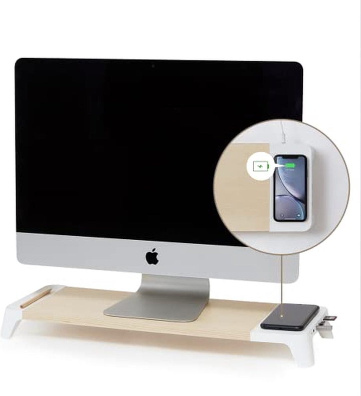 CLEVLO | Monitor Stand with Wireless Fast Charger