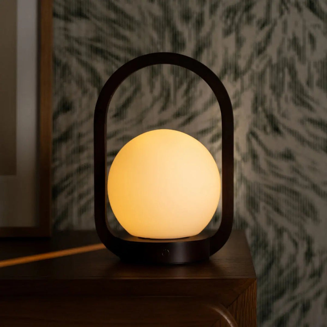 Skye Dark Brown Wooden Cordless Lamp | Rechargeable and Dimmable Design