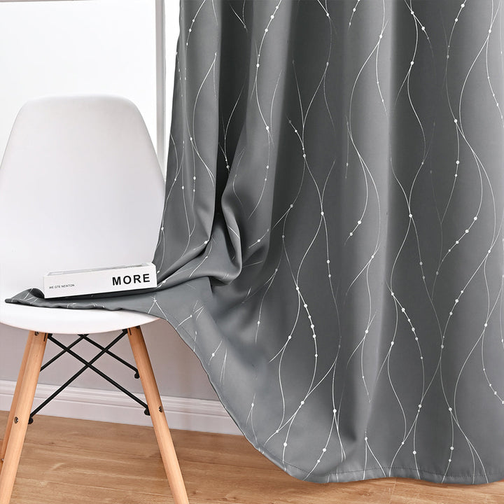 DarkRipple | Blackout Curtain with Dot and Wave Patterns