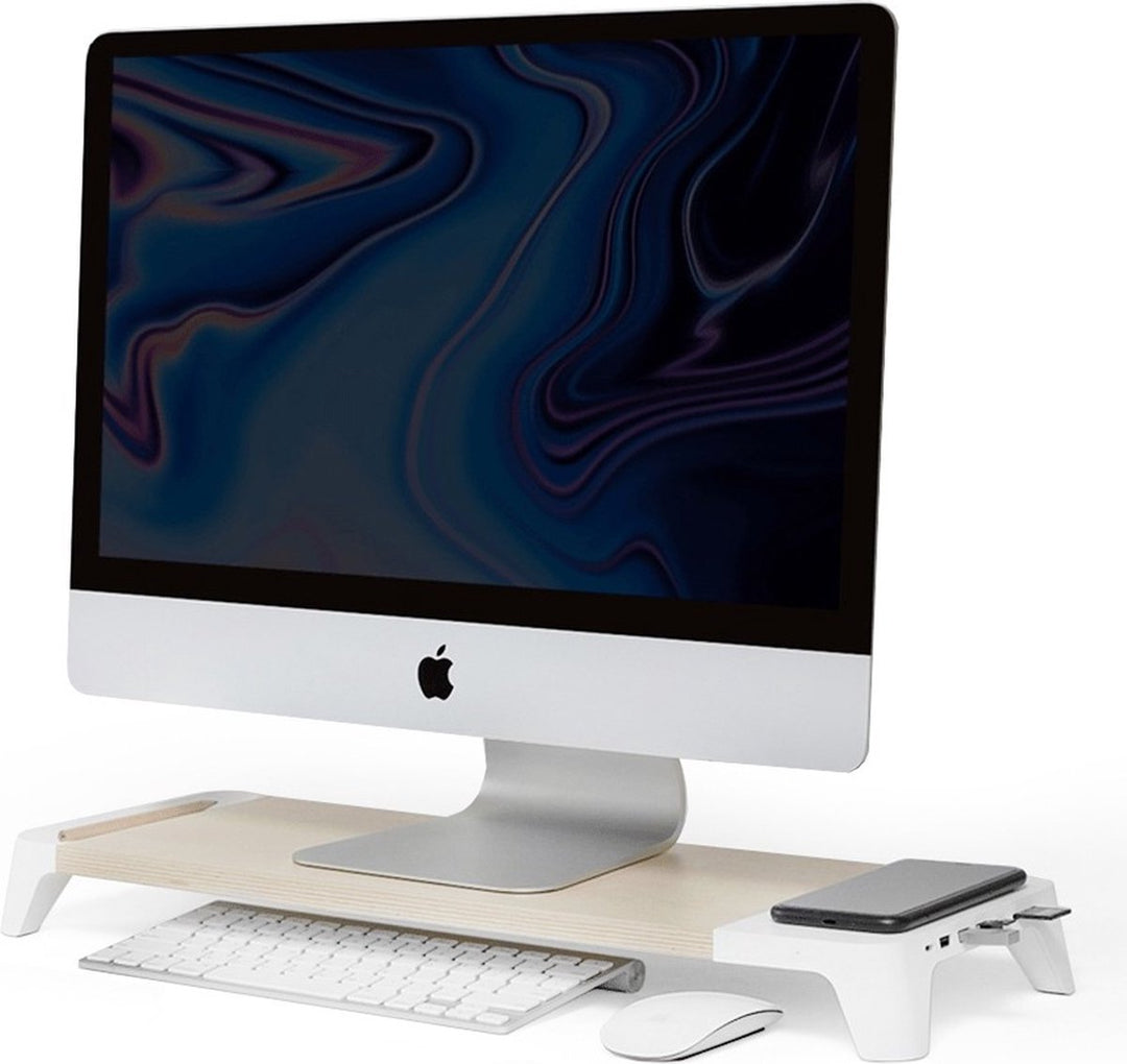 CLEVLO | Monitor Stand with Wireless Fast Charger