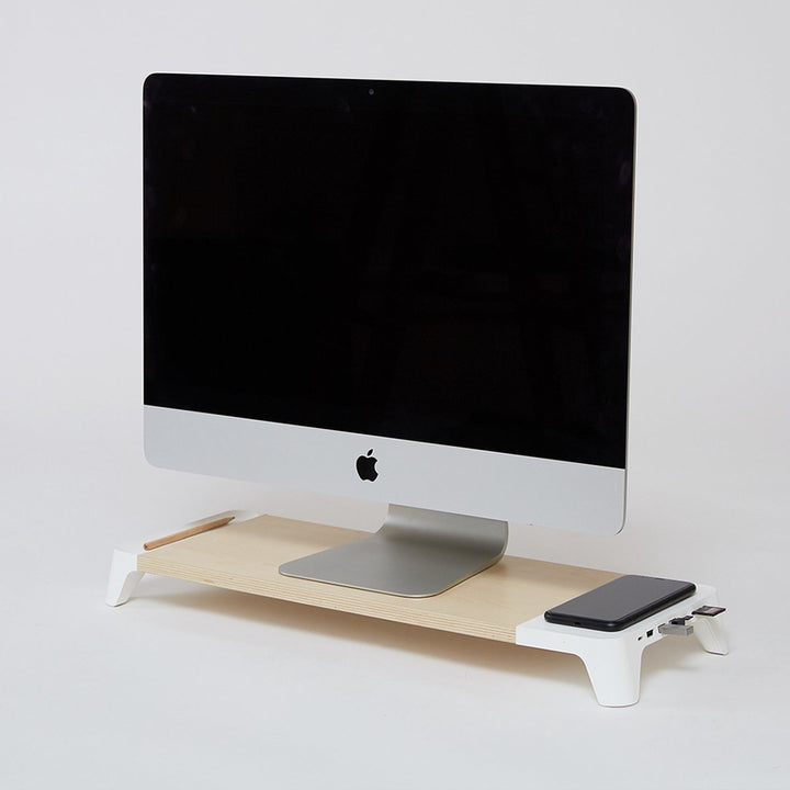 CLEVLO | Monitor Stand with Wireless Fast Charger