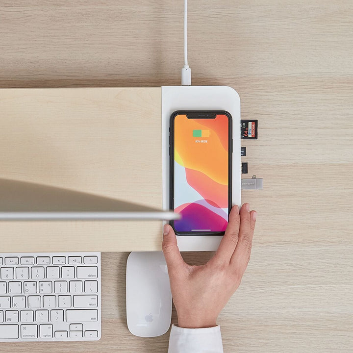 CLEVLO | Monitor Stand with Wireless Fast Charger