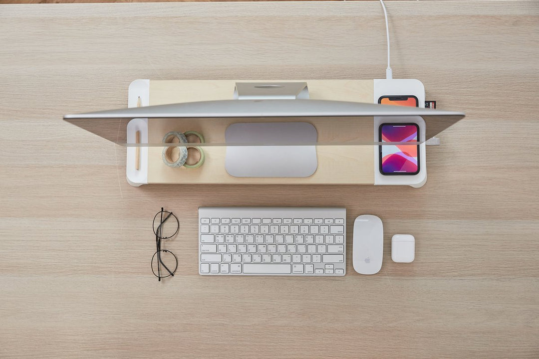 CLEVLO | Monitor Stand with Wireless Fast Charger