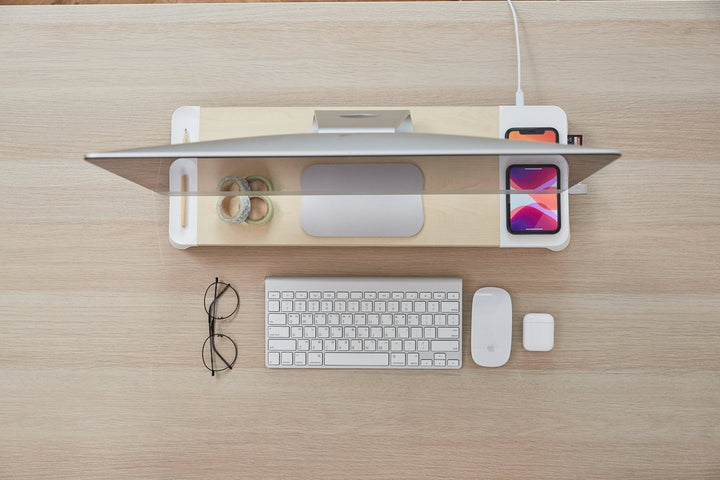 CLEVLO | Monitor Stand with Wireless Fast Charger