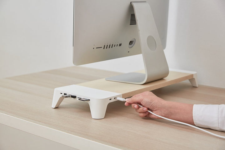 CLEVLO | Monitor Stand with Wireless Fast Charger