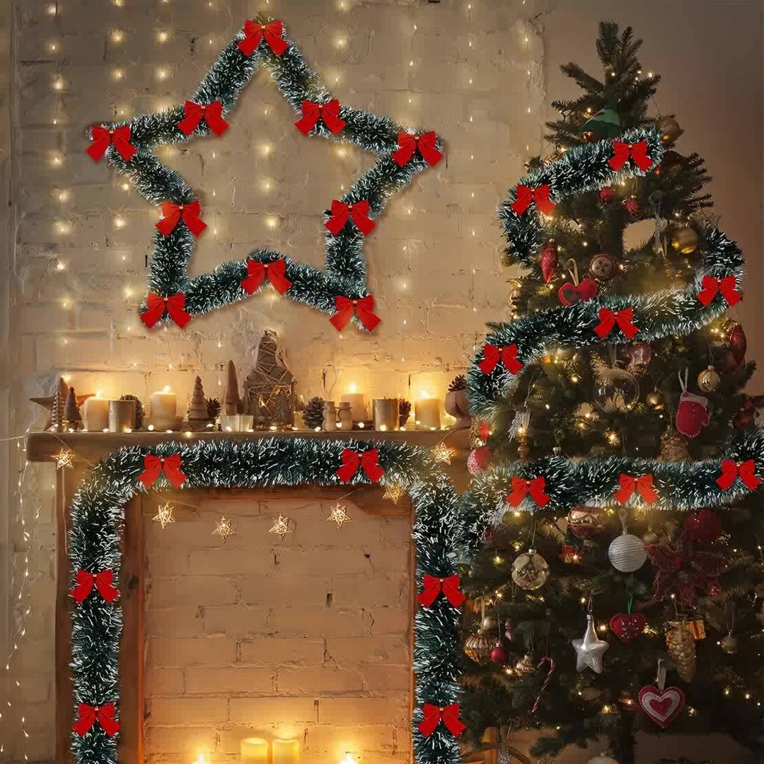 TwinkleTinsel – 2 Set LED Christmas Garland with Battery Lighting