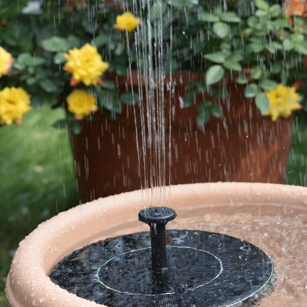 Aqua Glimmer Solar Birdbath Fountain - Enhances Your Garden Atmosphere with Soothing Water Sounds and Easy Installation