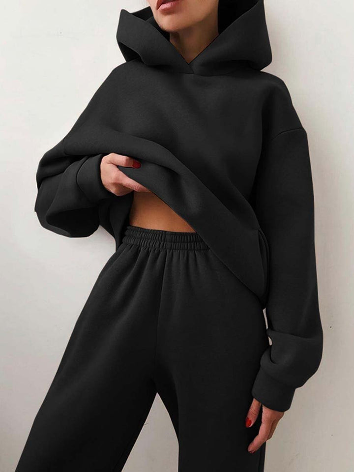 Cozy Jogging Set - Oversized Hoodie & Sweatpants Combination for Ultimate Comfort