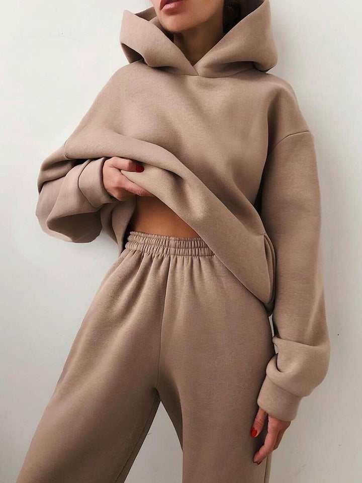 Cozy Jogging Set - Oversized Hoodie & Sweatpants Combination for Ultimate Comfort