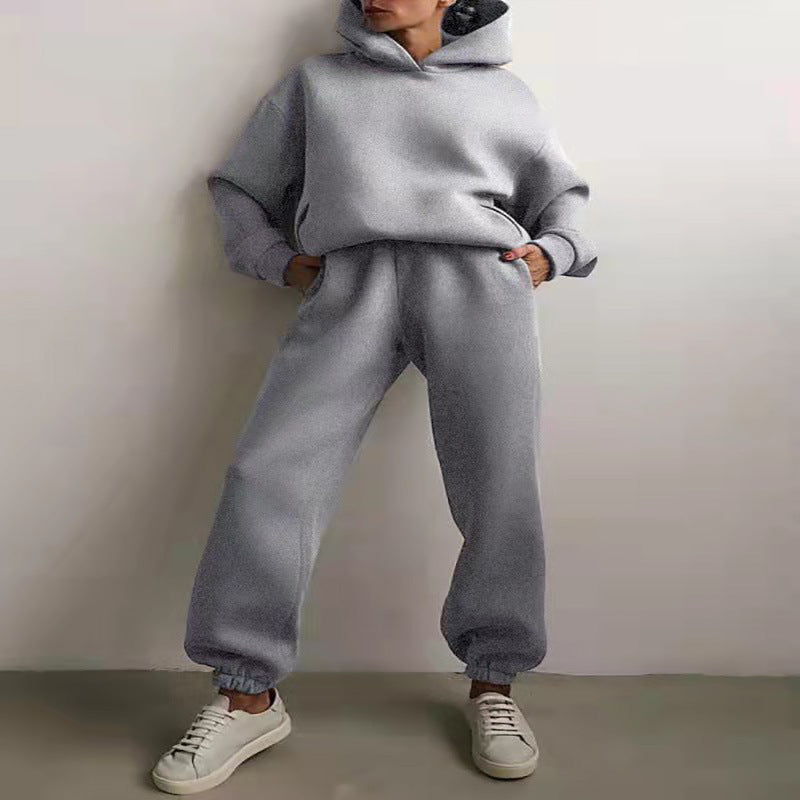 Cozy Jogging Set - Oversized Hoodie & Sweatpants Combination for Ultimate Comfort