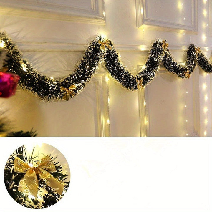 TwinkleTinsel – 2 Set LED Christmas Garland with Battery Lighting