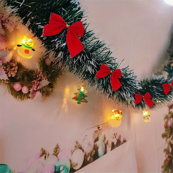 TwinkleTinsel – 2 Set LED Christmas Garland with Battery Lighting