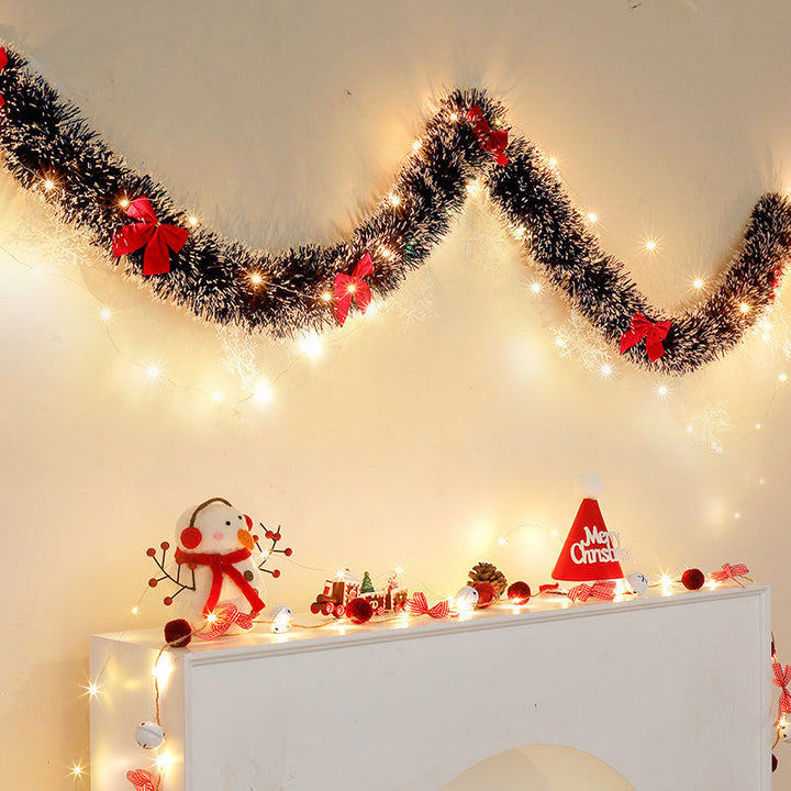 TwinkleTinsel – 2 Set LED Christmas Garland with Battery Lighting