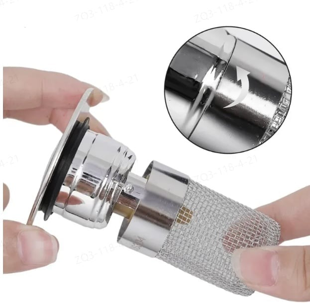 ClogShield - Stainless Steel Drain Plug with Strainer - Universally Compatible and Easy to Install