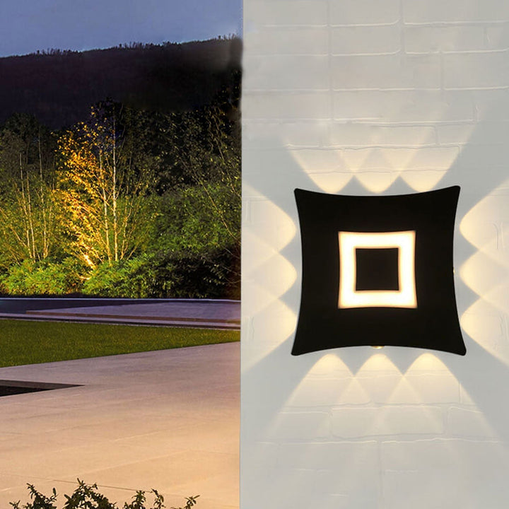LuminaSquare LED Wall Lamp - Efficient and Sustainable Garden Lighting - Perfect for Patios and Fences