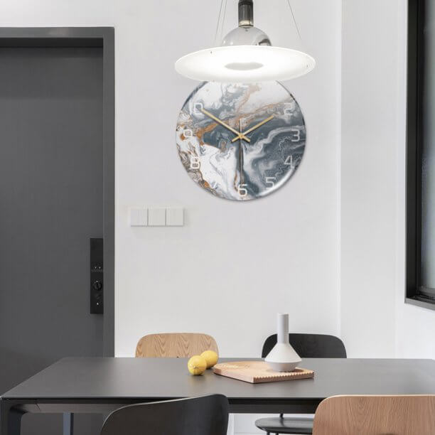 MarbleGlowClock | Slim and Modern Table Lamp