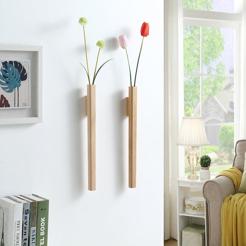Wooden Wall Vase - Brings Rustic Elegance to Your Home - High-Quality Wood - Water-Resistant - Easy Installation