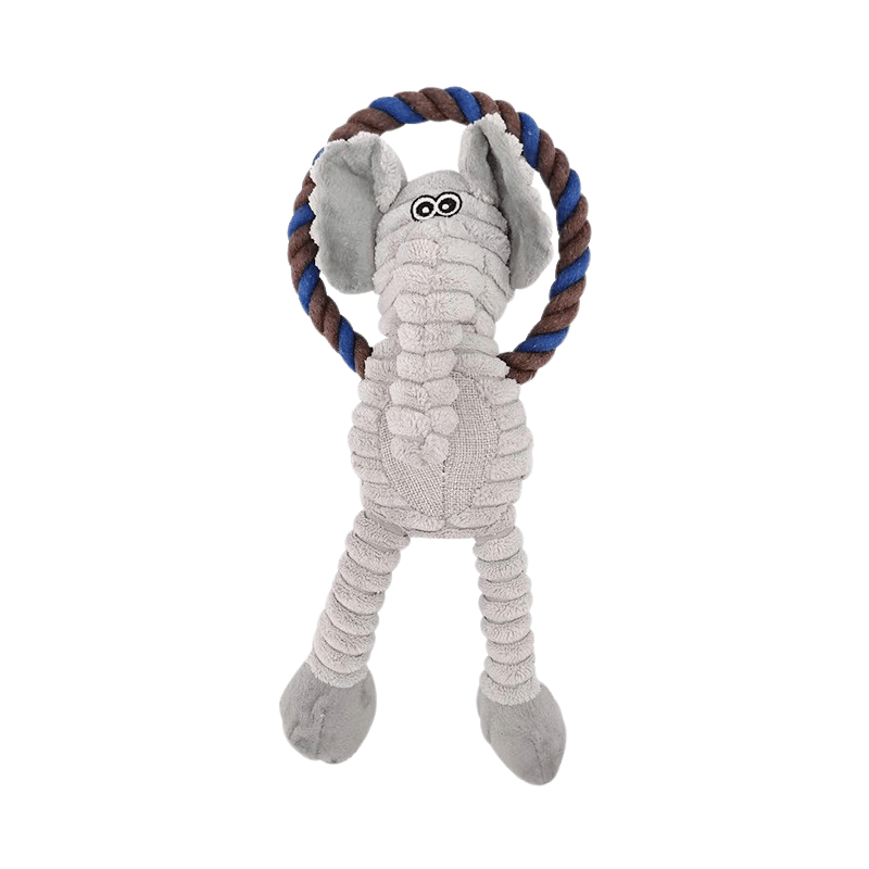 PlayPaws | Plush Corduroy Toy for Dogs with Squeaker