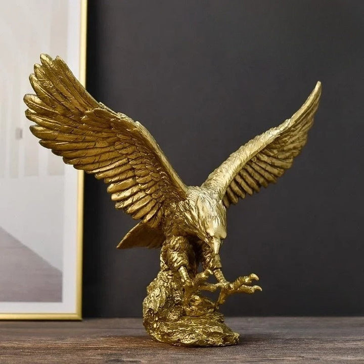MajesticGold Golden Eagle Statue - Luxury Decorative Accent - Ideal for Home, Office, or as a Unique Gift