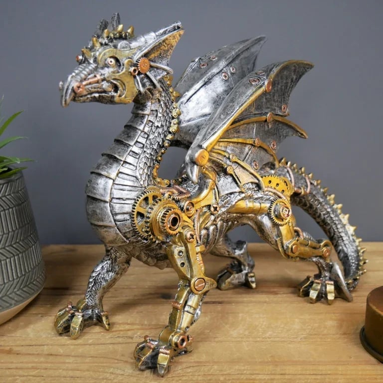 MechaMenagerie Steampunk Animal Sculptures - Intriguing Fusion of Antique and Modern Designs - Perfect for Unique Interior Decoration