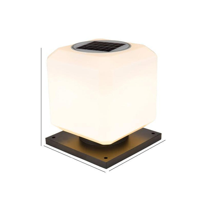 PatioGlow | White Cube-Shaped Solar Lamp