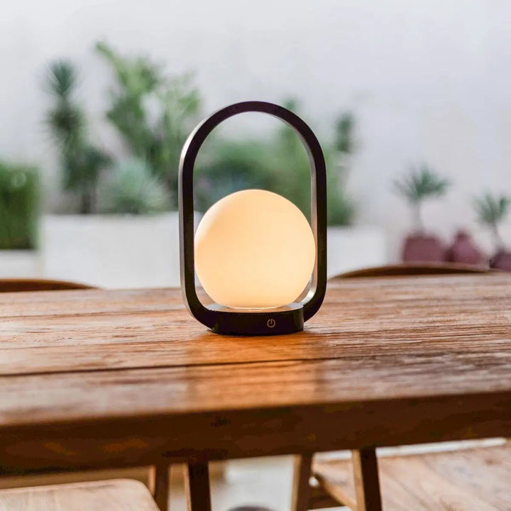 Skye Dark Brown Wooden Cordless Lamp | Rechargeable and Dimmable Design