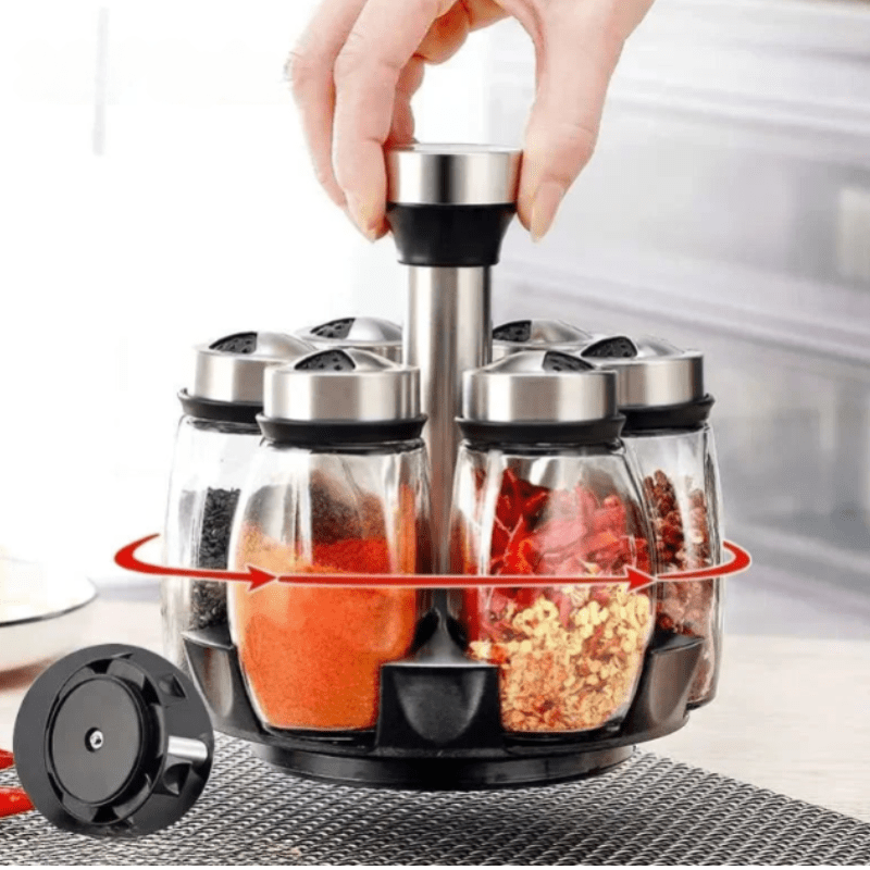 TwistAndSpice | Rotating Glass Spice Storage Set