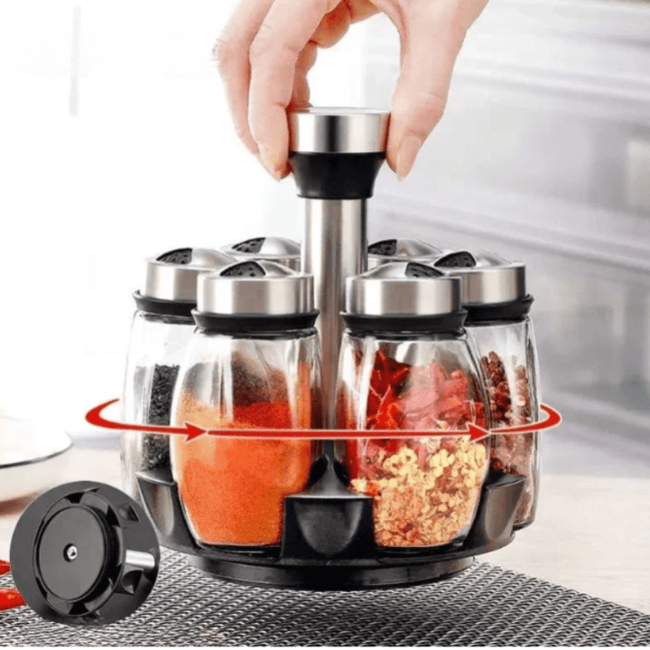 TwistAndSpice | Rotating Glass Spice Storage Set