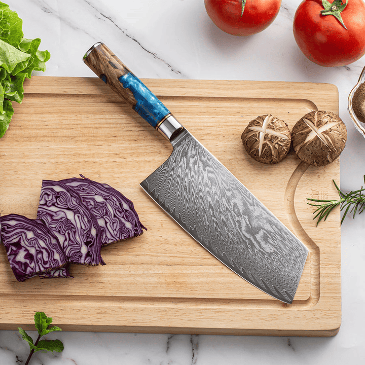 CleaverCraft | Handmade Damascus Full Tang Meat Knife
