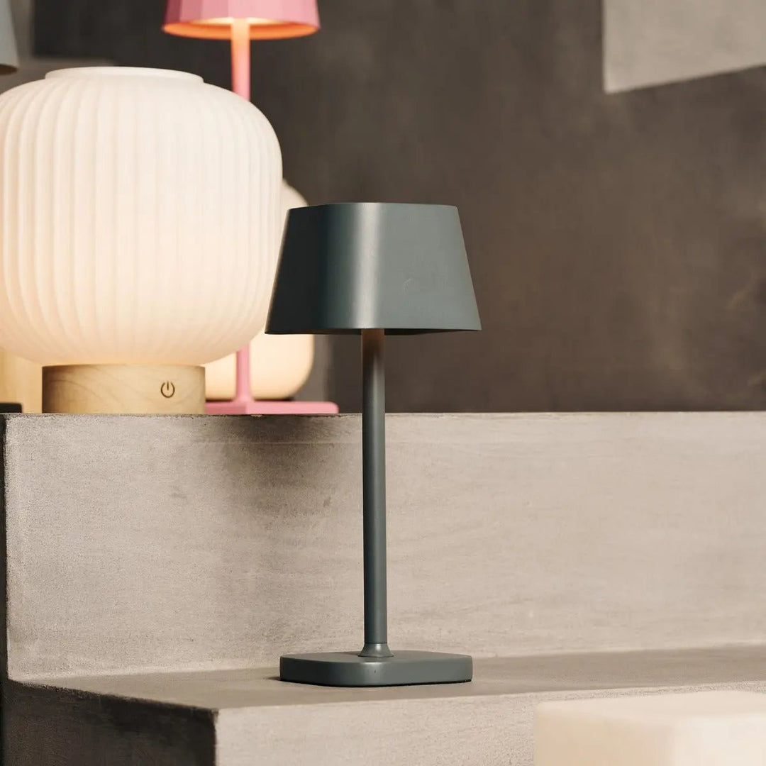 Ava Stone Gray - Rechargeable Table Lamp | Stylish, Wireless Lamp and Dimmable