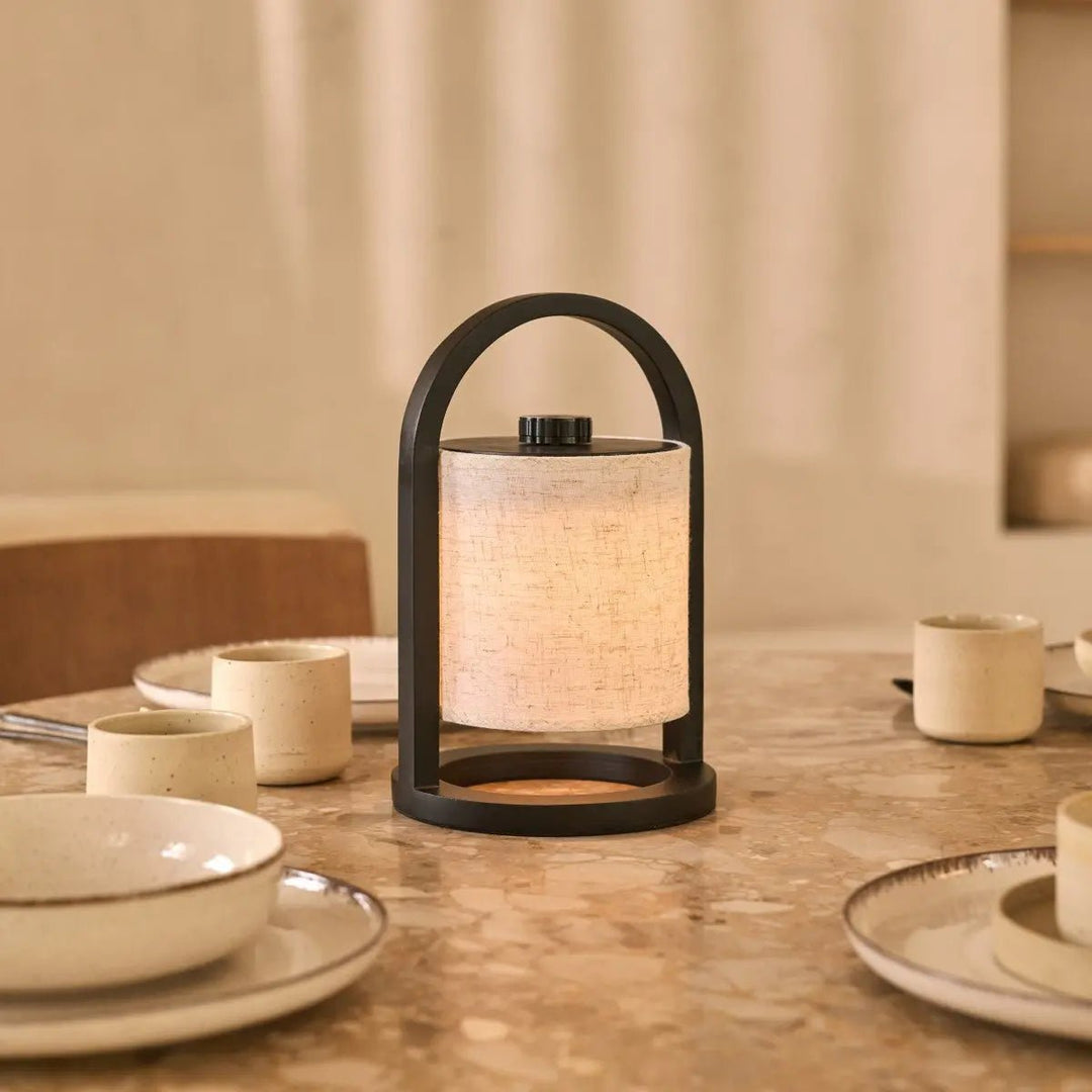 River Black wireless wooden lamp – Rechargeable and dimmable