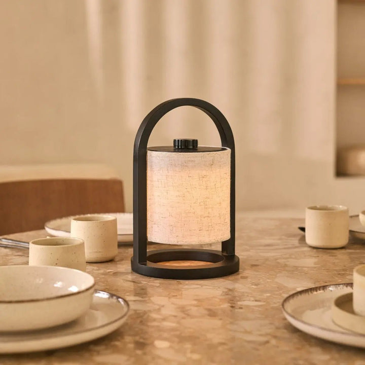 River Black wireless wooden lamp – Rechargeable and dimmable