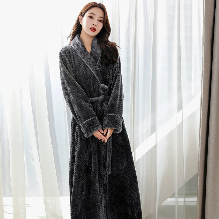 FluffyLuxe - Soft and Comfortable Morning Robe - Luxury Fleece Bathrobe for Women