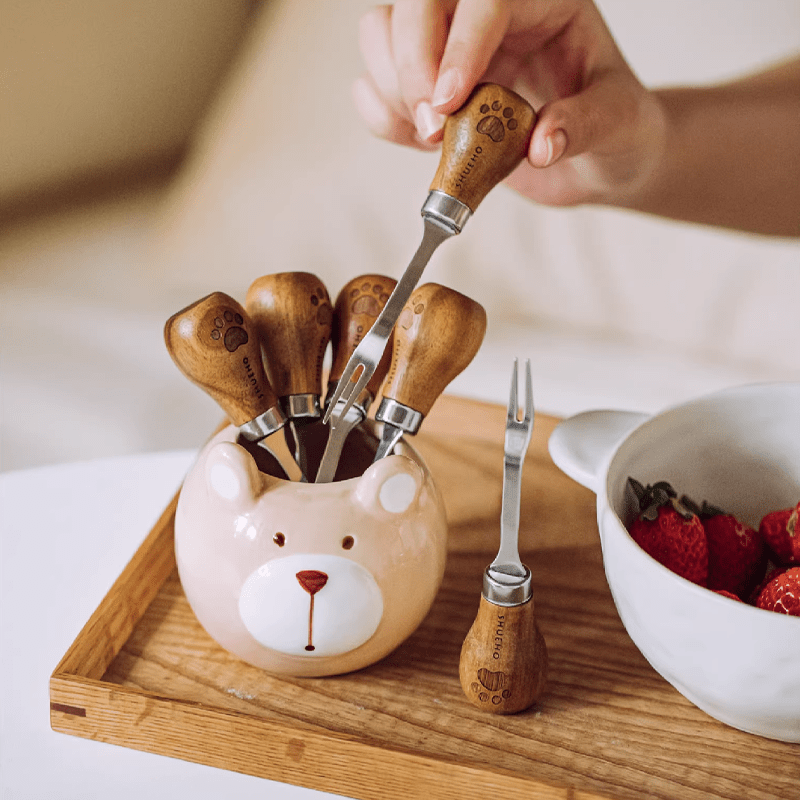 EleganceFork - Stylish & Functional - Hygienic Stainless Steel Fruit Forks