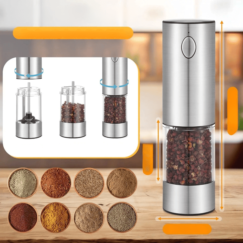SpiceGlowElite | Electric Salt and Pepper Mill with LED Lighting