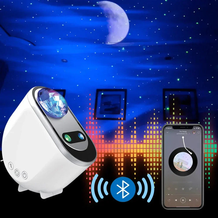 3-in-1 Galaxy Projector – Soothing White Noise – Bluetooth and Rhythm Mode