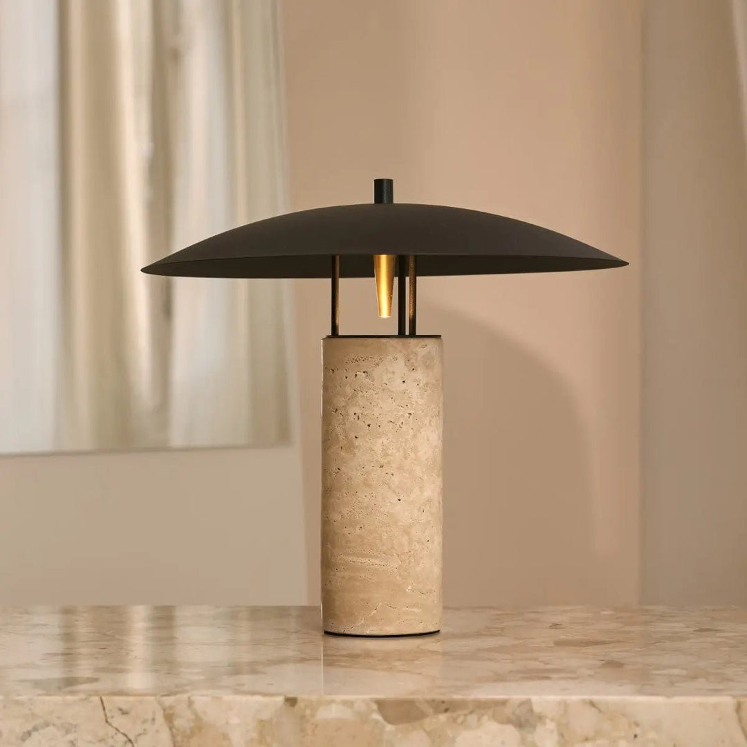 Nicolaas Travertine Lamp – elegant handmade design with metal and travertine