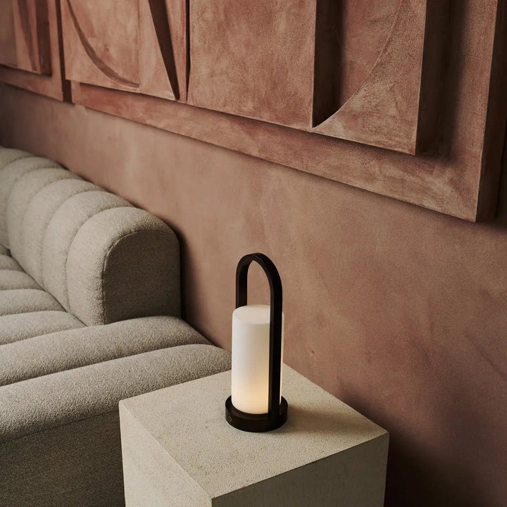 Evie Dark Brown Rechargeable Wooden Table Lamp – Dimmable & Cordless