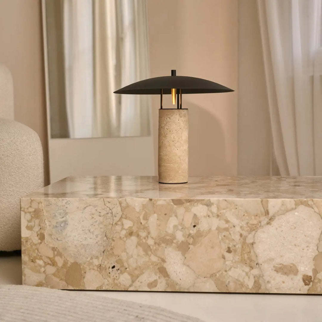Nicolaas Travertine Lamp – elegant handmade design with metal and travertine