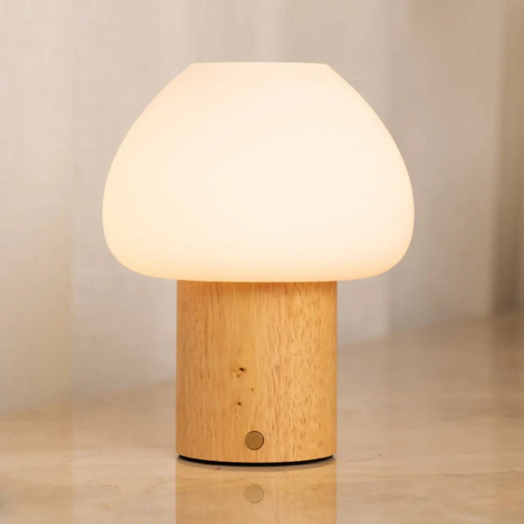 Fynn Light Brown Wooden Lamp – Rechargeable and Dimmable