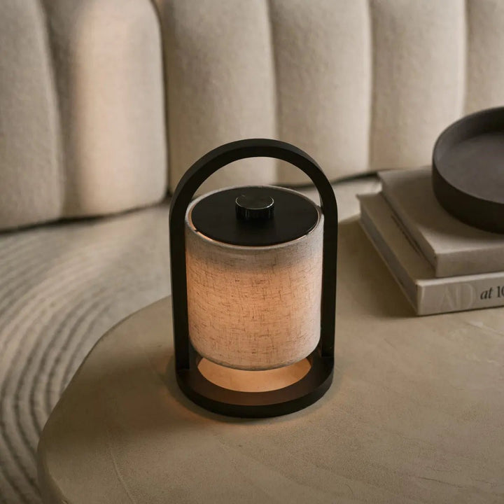 River Black wireless wooden lamp – Rechargeable and dimmable