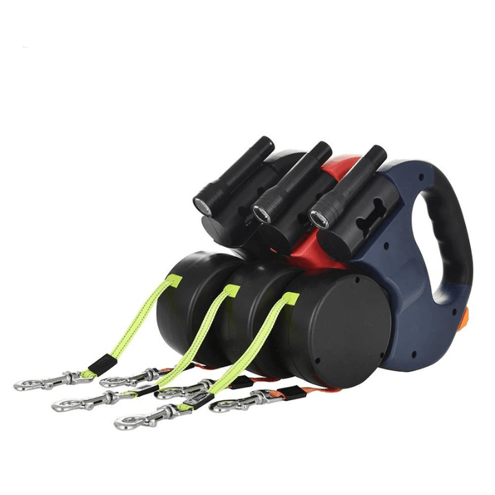 DuoGlow | Double Dog Leash with LED Light and 30kg Load Capacity