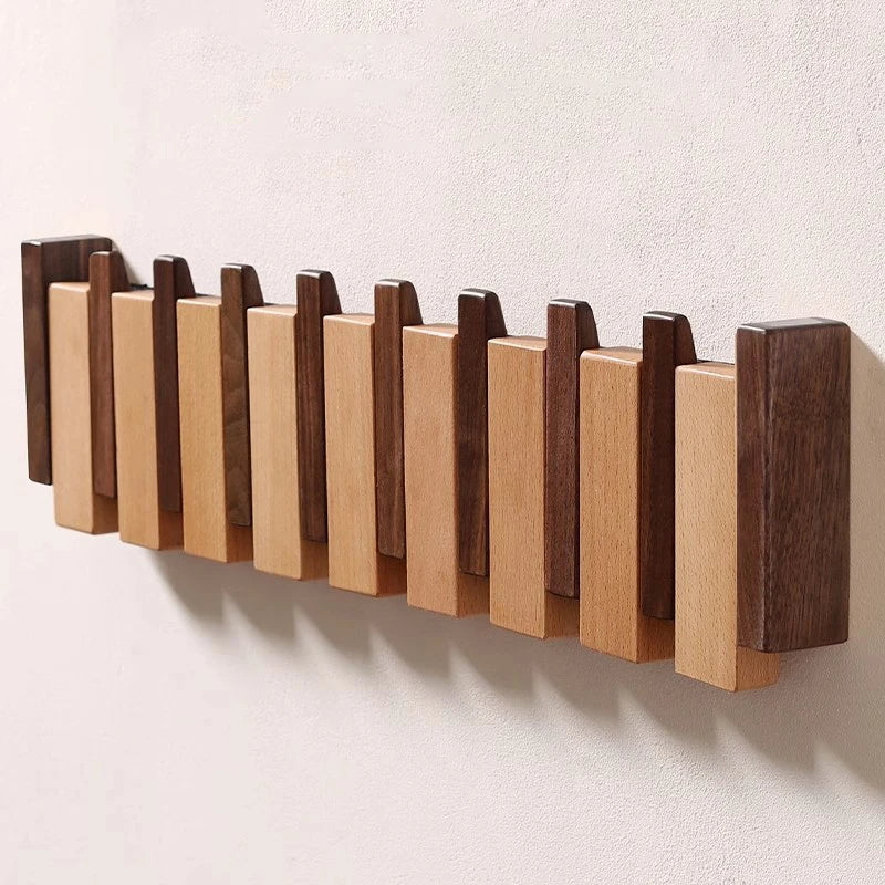Clavea – Solid Wood Coat Rack – Smart Foldable Hooks and Musical Design