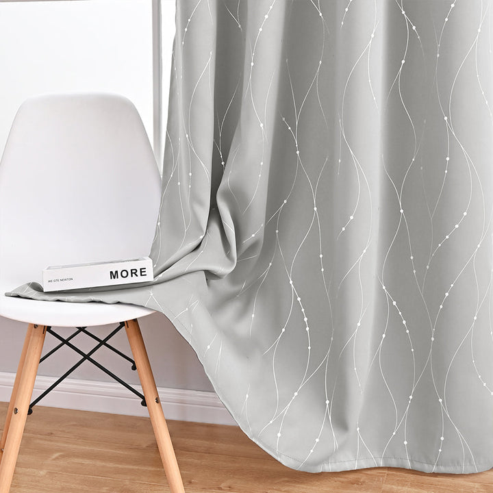 DarkRipple | Blackout Curtain with Dot and Wave Patterns