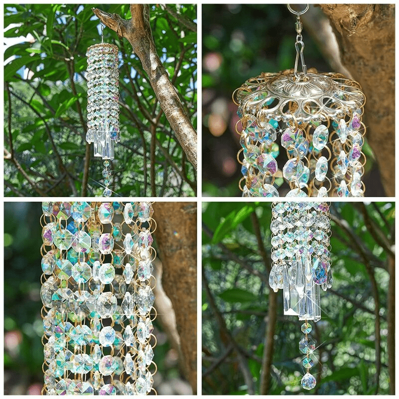 AuraHarmony Crystal Wind Chime - Captures the Wind for Soothing Melodies - Aesthetic and Relaxing Sounds