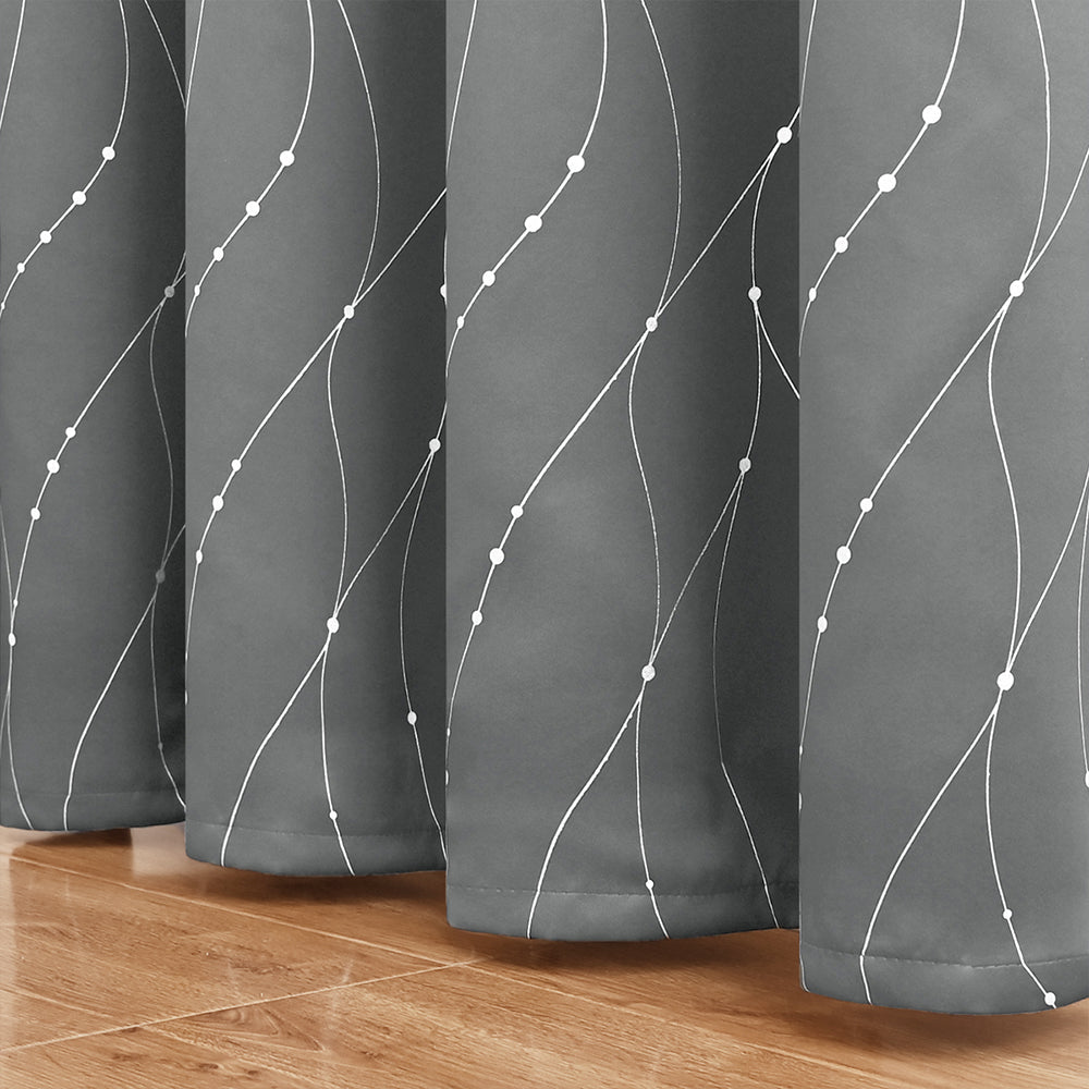 DarkRipple | Blackout Curtain with Dot and Wave Patterns