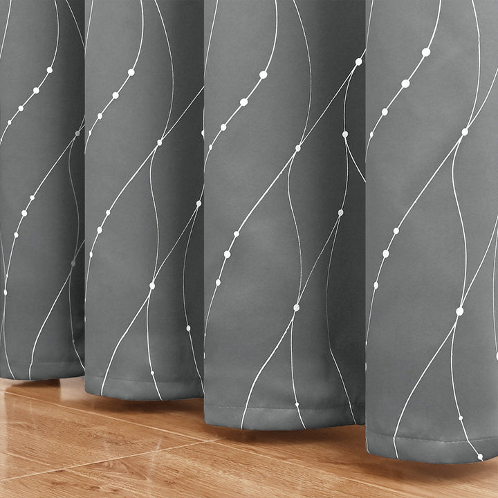 DarkRipple | Blackout Curtain with Dot and Wave Patterns